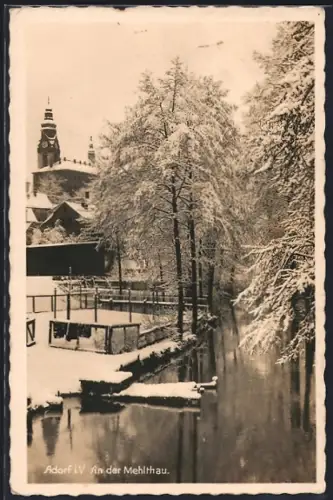 AK Adorf i. V., An der Mehlthau im Winter