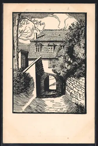 Künstler-AK Weissenfels, Pfeffergasse