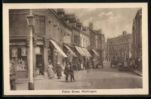 AK Workington, Fisher Street with shops