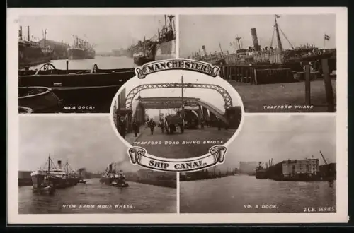 AK Manchester, Ship Canal, Trafford Wharf, No. 9 Dock, View from Mode Wheel