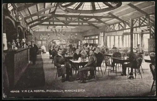AK Manchester, Y.M.C.A. Hostel, Piccadilly