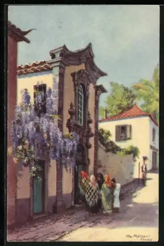 Künstler-AK Max Römer: Funchal, Private Chapel on the Rua da Carreira