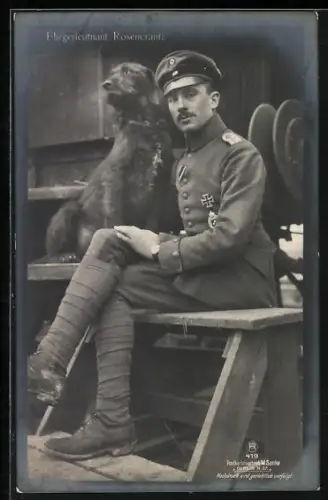 Foto-AK Sanke Nr. 419: Fliegerleutnant Rosencrantz