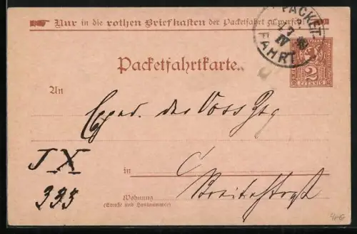 AK Berlin, Packetfahrtkarte, Private Stadtpost, Ganzsache