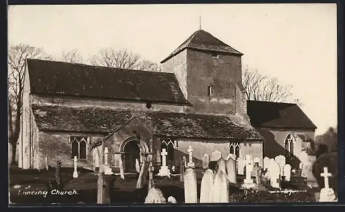 AK Lancing, View of the church with graveyard