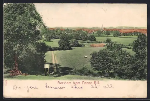 AK Horsham, View of the city from Denne Hill