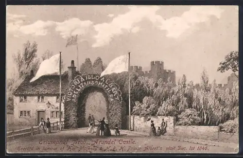 Künstler-AK Arundel, Arundel Castle, Triumphal Arch