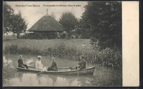 AK Mondorf-les-Bains, Promenade en barque dans le parc
