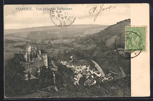 AK Vianden, Vue prise du Belvedère