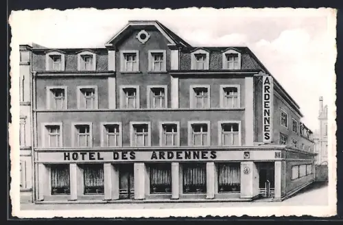 AK Echternach, Hotel des Ardennes Henri Wagener & Fils, Rue de la Gare