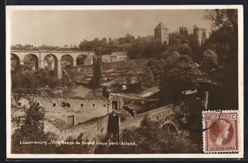 AK Luxembourg, Ville Basse du Grund vieux pont-écluse