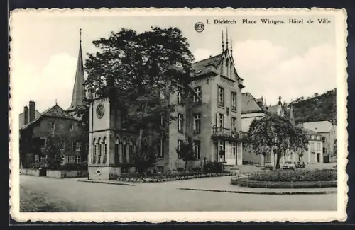 AK Diekirch, Place Wirtgen, Hotel de Ville