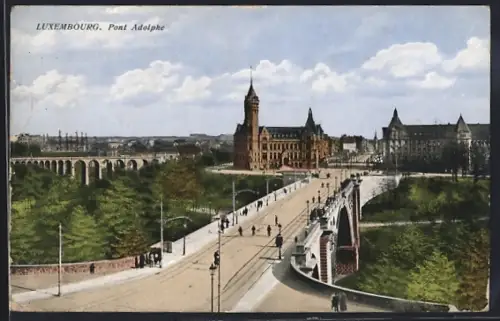 AK Luxembourg, Pont Adolphe, Brückenpartie