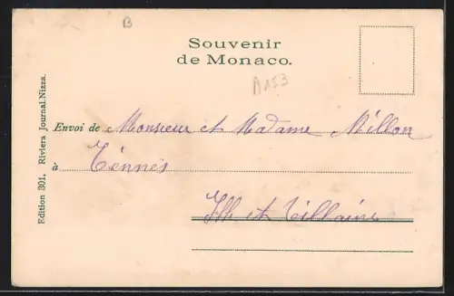 Künstler-AK F.Perlberg: Monaco-Monte Carlo, Stadtansicht mit Hafen