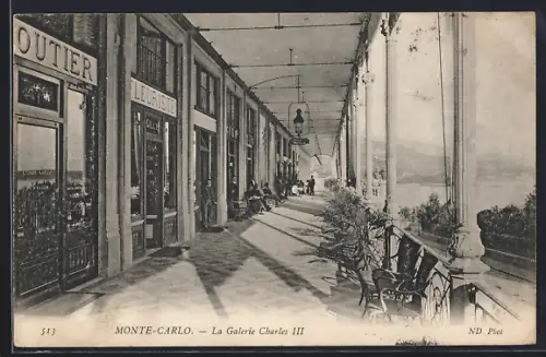 AK Monte-Carlo, La Galerie Charles III