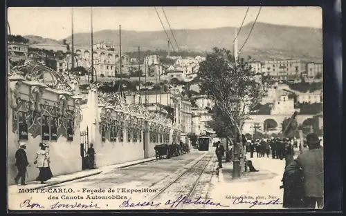 AK Monte-Carlo, Facade de l`Exposition des Canots Automobiles