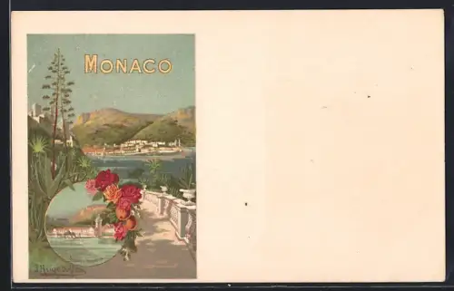 Künstler-AK Monaco, Vue générale