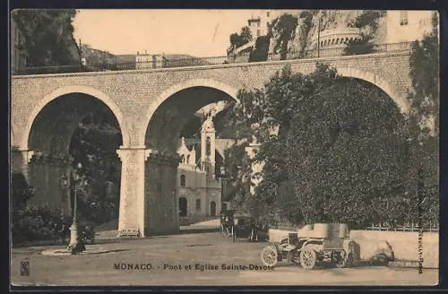 AK Monaco, Pont et Eglise Sainte-Dévote