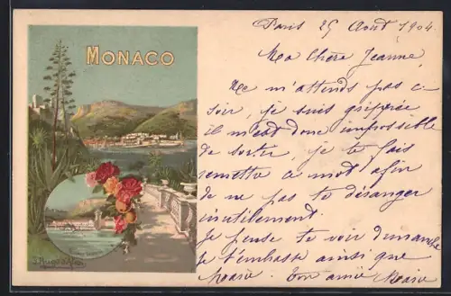 Künstler-AK Monaco, Vue générale