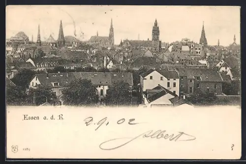 AK Essen / Ruhr, Stadtpanorama mit Kirchen