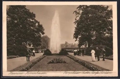 AK Hannover-Herrenhausen, Herrenhäuser Garten, Grosse Fontäne