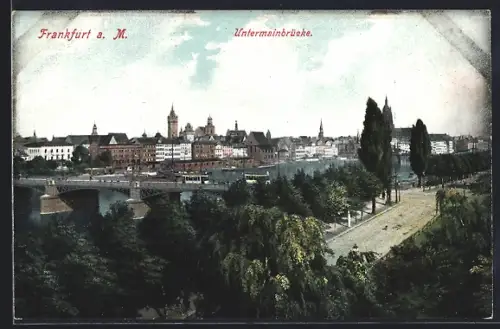 AK Frankfurt a. M., Untermainbrücke, Stadtansicht