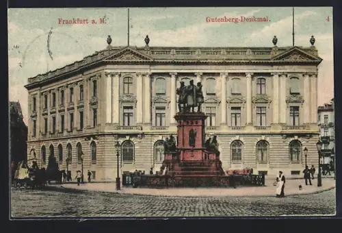 AK Frankfurt a. M., Gutenberg-Denkmal