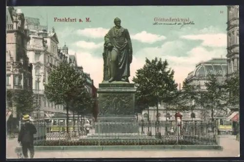 AK Frankfurt a. M., Goethedenkmal