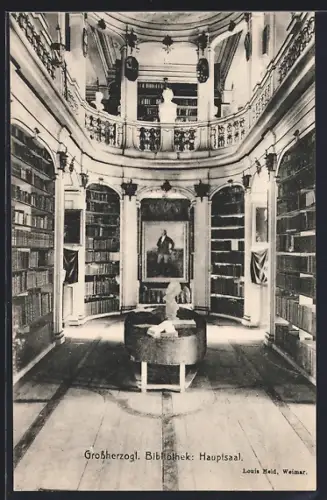 AK Weimar / Thüringen, Herzogin-Anna-Amalia-Bibliothek / Grossherzogl. Bibliothek, Rokokosaal