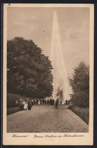 AK Hannover, Grosse Fontäne im Herrenhausen