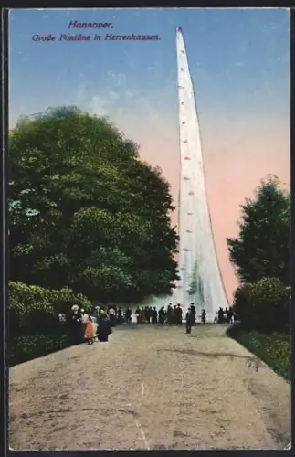 AK Hannover, Grosse Fontäne in Herrenhausen