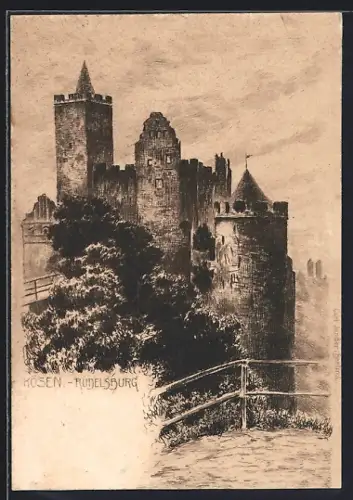 Künstler-AK Kösen, Rudelsburg