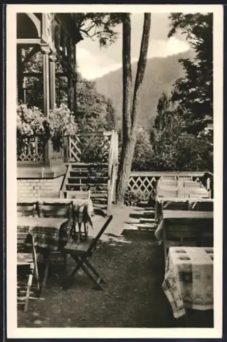 AK Ilfeld /Südharz, Terrasse der Konditorei Burgberg