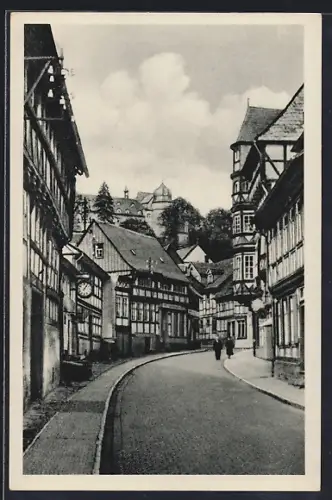 AK Stolberg /Harz, Niedergasse mit Amtsgericht und Schloss
