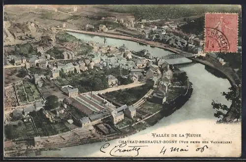 AK Château-Regnault-Bogny, Vue prise des Vanneaux sur la vallée de la Meuse