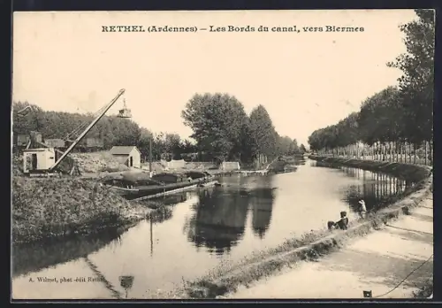 AK Rethel /Ardennes, Les Bords du canal, vers Biermes