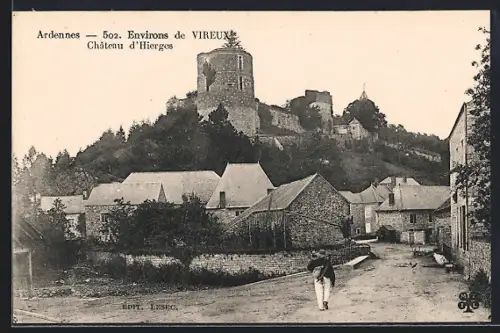 AK Hierges /Vireux, Château d`Hierges et village pittoresque