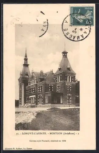 AK Montgon /Ardennes, Longwé-l`Abbaye, Château style Flamand, construit en 1902