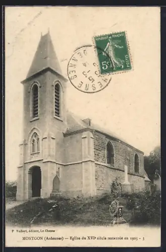 AK Montgon /Ardennes, Église du XVIe siècle restaurée en 1905