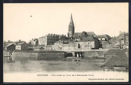 AK Mézières, Vue prise du Quai de l`Esplanade