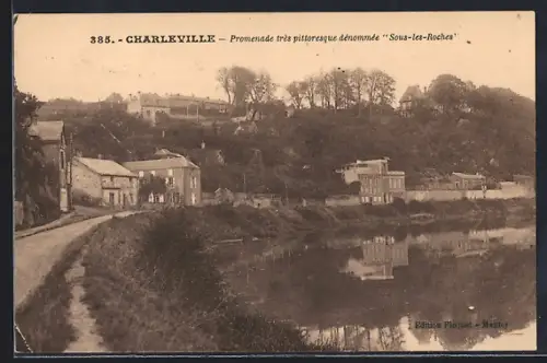AK Charleville, Promenade très pittoresque dénommée Sous-les-Roches