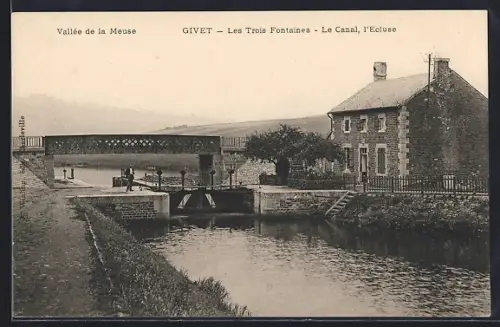 AK Givet, Les Trois Fontaines, Le Canal, l`Écluse