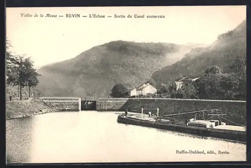 AK Revin, L`Écluse, Sortie du Canal souterrain dans la Vallée de la Meuse