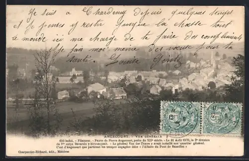 AK Angecourt, Vue générale du village avec paysage environnant