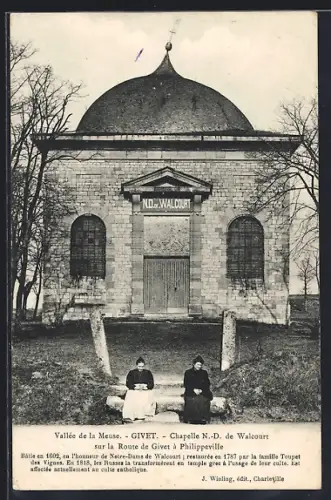 AK Givet, Chapelle N.-D. de Walcourt sur la route de Givet à Philippeville