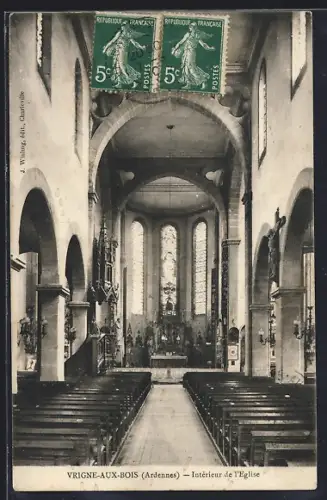 AK Vrigne-aux-Bois /Ardennes, Intérieur de l`Église