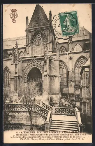 AK Mézières, L`église de Mézières, Monument remarquable de gothique flamboyant