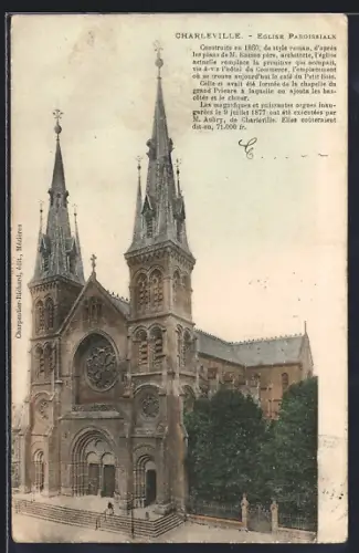 AK Charleville, Église paroissiale avec détails architecturaux imposants
