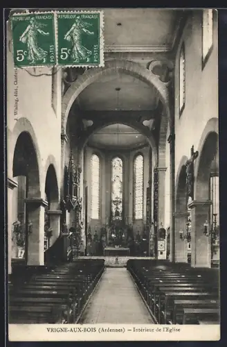 AK Vrigne-aux-Bois /Ardennes, Intérieur de l`église