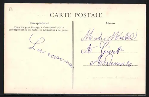 AK Givet, Caserne Rougé ou grand Quartier, la plus longue caserne de France, vue intérieure